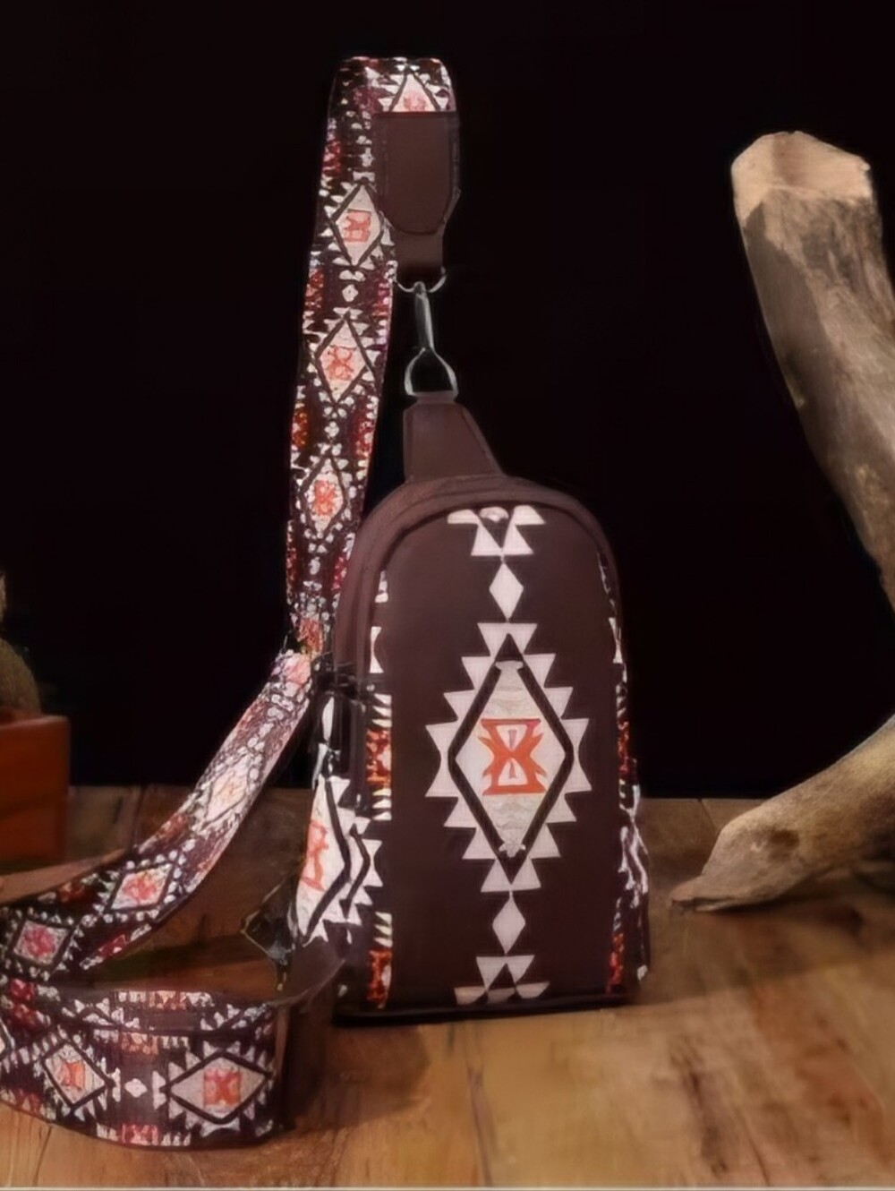 NWT Brown And Orange Aztec Women's Sling Bag